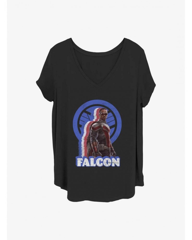 Marvel The Falcon and the Winter Soldier Distressed Falcon Girls T-Shirt Plus Size $7.86 T-Shirts