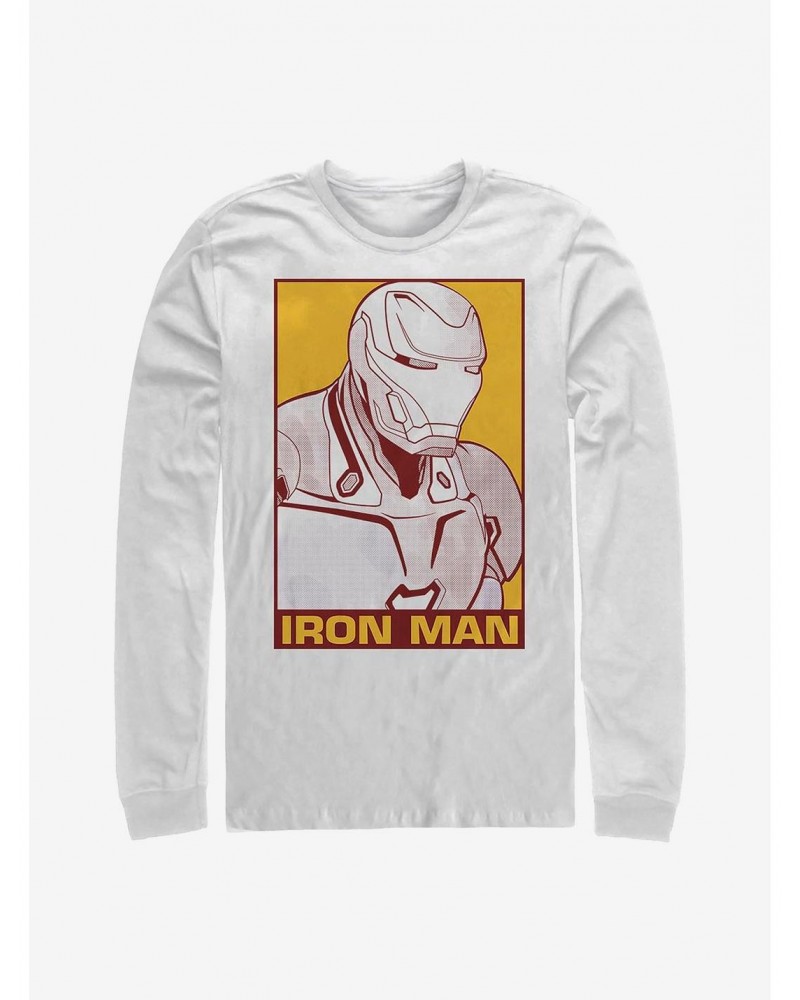 Marvel Iron Man Pop Art Poster Long-Sleeve T-Shirt $8.69 T-Shirts