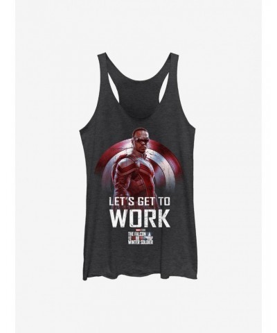 Marvel The Falcon And The Winter Soldier Let's Get To Work Girls Tank $9.95 Tanks