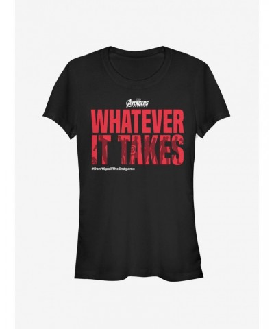 Marvel Avengers: Endgame Whatever It Takes Spoilers Girls T-Shirt $6.97 T-Shirts