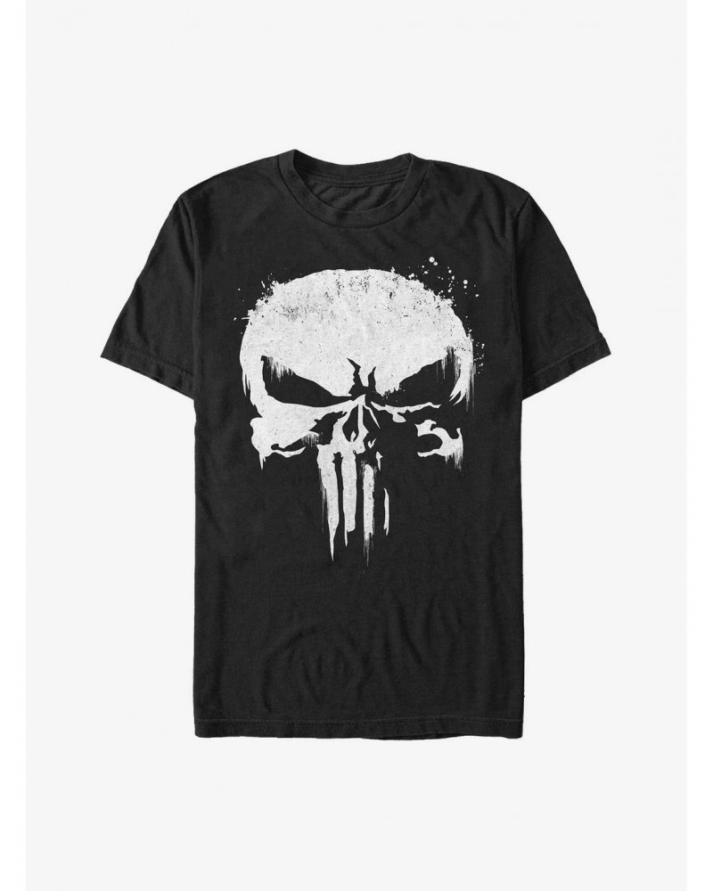 Marvel Punisher Skull Whiteout Extra Soft T-Shirt $7.89 T-Shirts