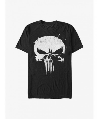 Marvel Punisher Skull Whiteout Extra Soft T-Shirt $7.89 T-Shirts