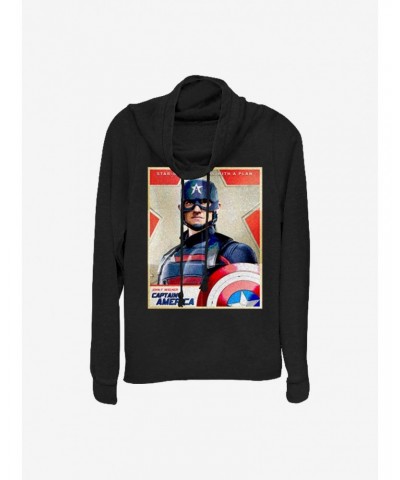 Marvel The Falcon And The Winter Soldier Inspired By Cap Cowlneck Long-Sleeve Girls Top $16.88 Tops