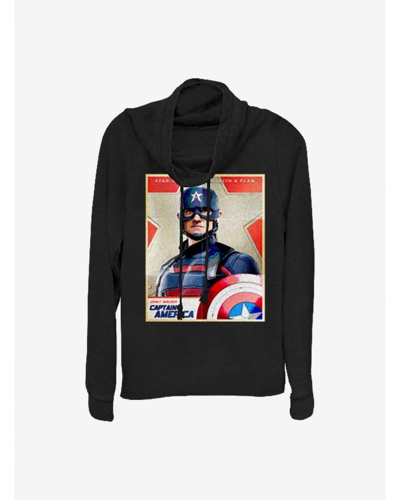 Marvel The Falcon And The Winter Soldier Inspired By Cap Cowlneck Long-Sleeve Girls Top $16.88 Tops