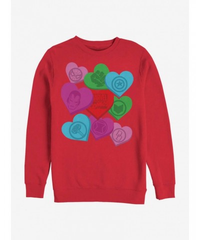 Marvel Avengers Candy Hearts Crew Sweatshirt $10.63 Sweatshirts