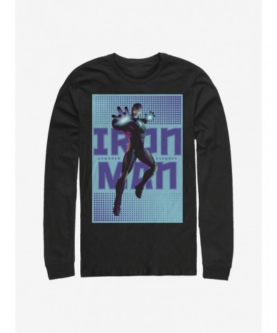 Marvel Iron Man Halftone Iron Man Long-Sleeve T-Shirt $10.53 T-Shirts