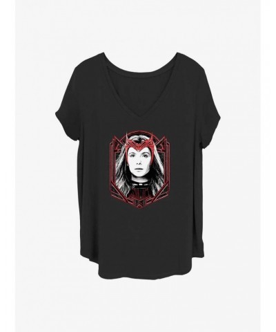 Marvel WandaVision Scarlet Banner Girls T-Shirt Plus Size $10.64 T-Shirts