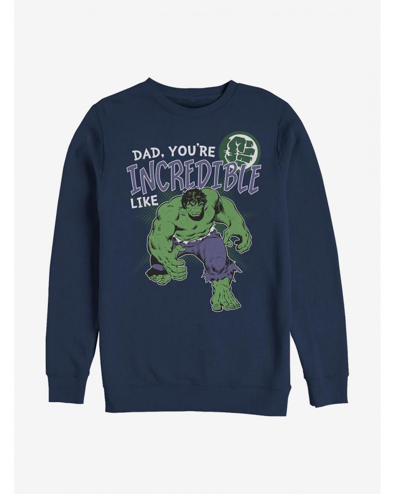 Marvel Hulk Incredible Like Dad Crew Sweatshirt $10.33 Sweatshirts