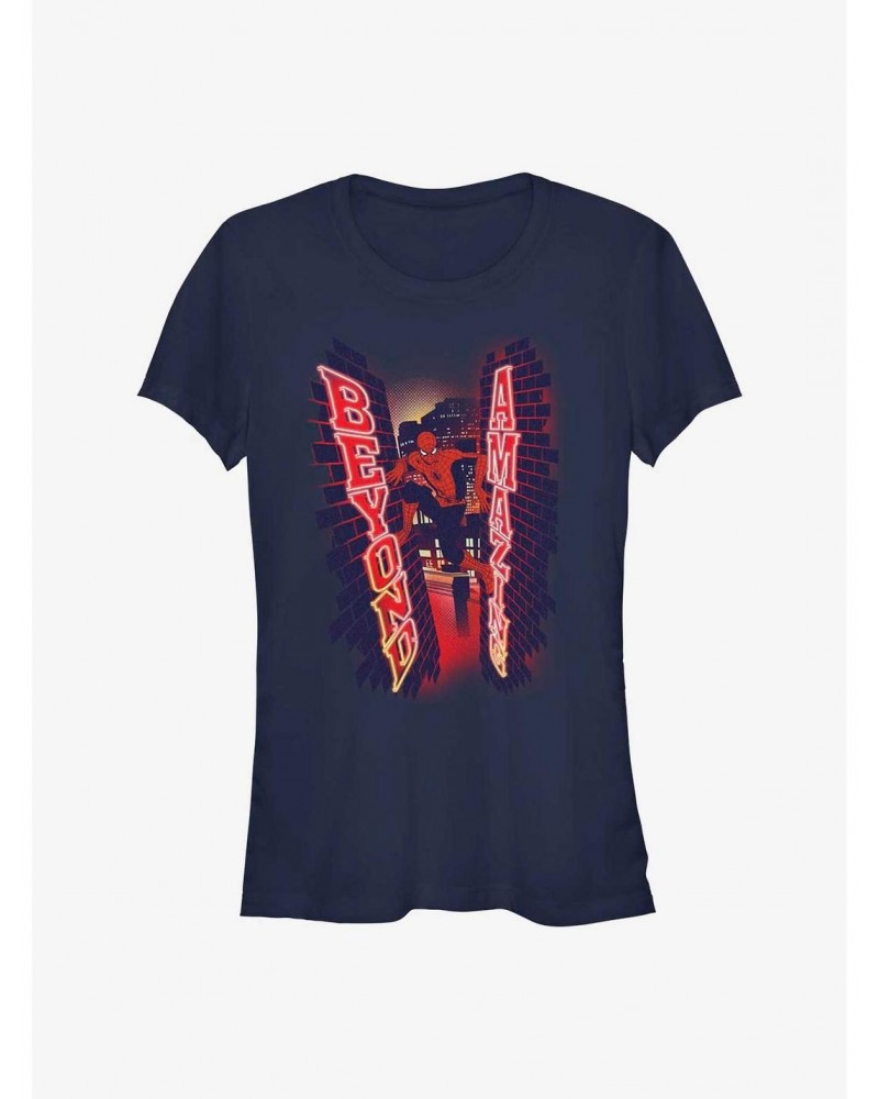 Marvel Spider-Man 60th Anniversary Wall Climb Beyond Amazing Girls T-Shirt $5.98 T-Shirts