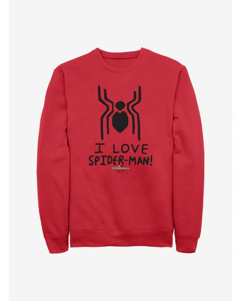 Marvel Spider-Man Spider Love Crew Sweatshirt $12.69 Sweatshirts