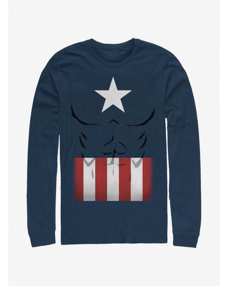 Marvel Captain America Captain Simple Suit Long-Sleeve T-Shirt $9.74 T-Shirts