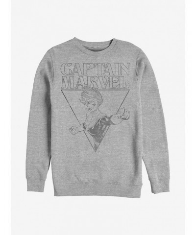 Marvel Captain Marvel Vintage Line Frame Crew Sweatshirt $14.46 Sweatshirts