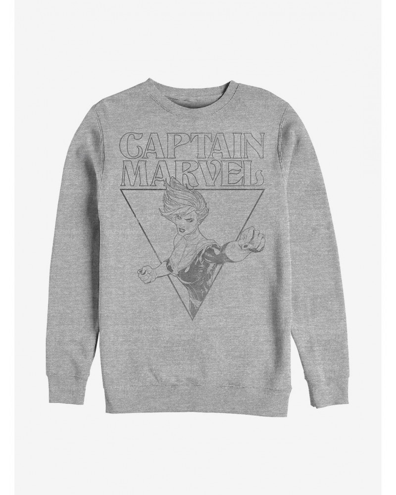 Marvel Captain Marvel Vintage Line Frame Crew Sweatshirt $14.46 Sweatshirts