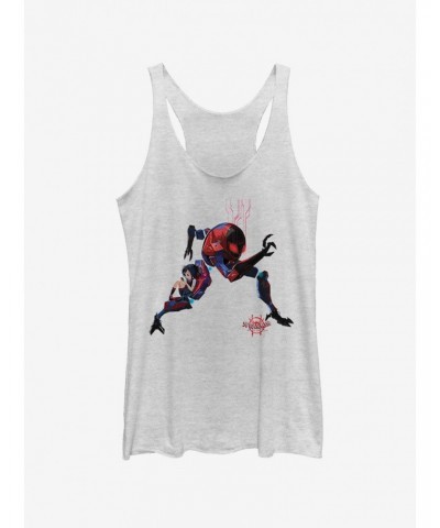 Marvel Spider-Man: Into The Spider-Verse Giant Robo Heathered Girls Tank Top $8.91 Tops