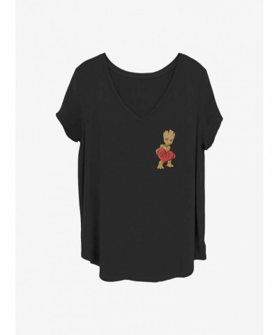 Marvel Guardians of the Galaxy Groot Heart Girls T-Shirt Plus Size $11.33 T-Shirts