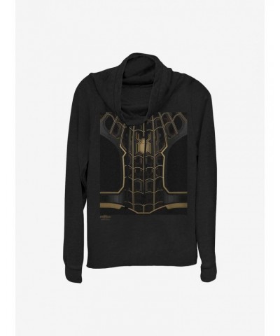 Marvel Spider-Man The Black Suit Cowlneck Long-Sleeve Girls Top $10.78 Tops