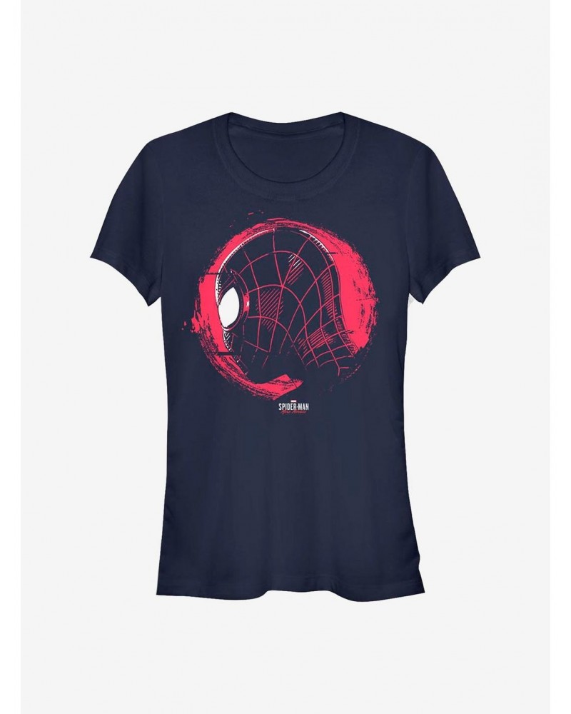 Marvel Spider-Man Miles Morales Circle Face Girls T-Shirt $7.57 T-Shirts