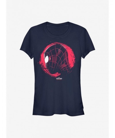 Marvel Spider-Man Miles Morales Circle Face Girls T-Shirt $7.57 T-Shirts