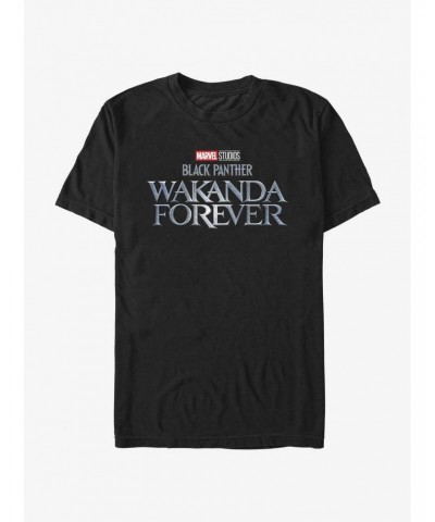 Marvel Black Panther: Wakanda Forever Metal Logo Extra Soft T-Shirt $7.65 T-Shirts