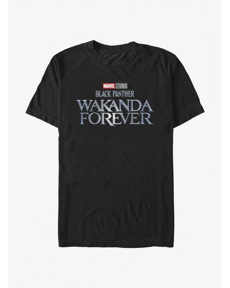 Marvel Black Panther: Wakanda Forever Metal Logo Extra Soft T-Shirt $7.65 T-Shirts