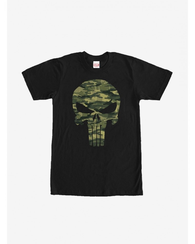 Marvel Punisher Camo Skull Symbol T-Shirt $6.31 T-Shirts