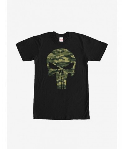 Marvel Punisher Camo Skull Symbol T-Shirt $6.31 T-Shirts