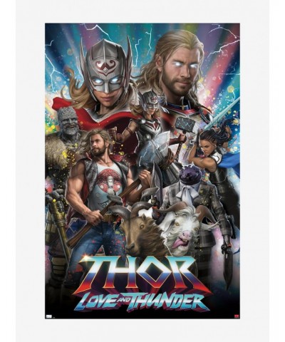 Marvel Thor: Love And Thunder Retro Movie Collage Poster $3.28 Posters