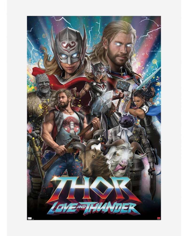 Marvel Thor: Love And Thunder Retro Movie Collage Poster $3.28 Posters