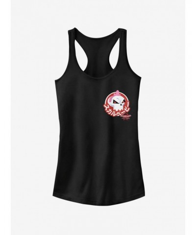 Marvel Spider-Man: Into The Spider-Verse Skull Sticker Pocket Girls Tank Top $9.16 Tops