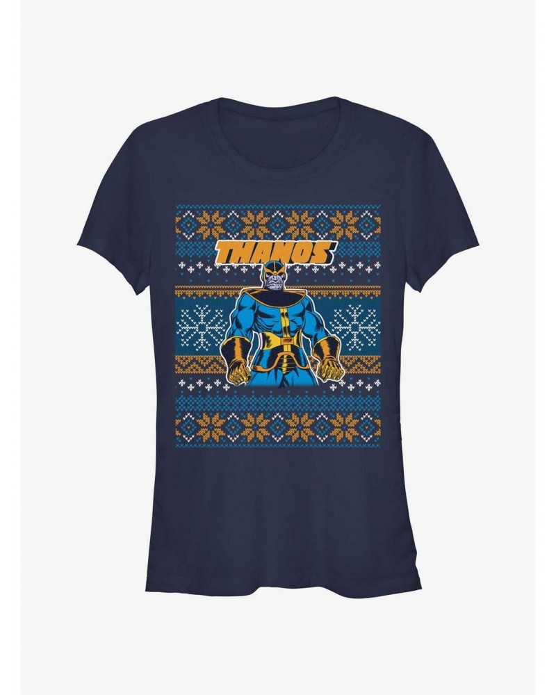 Marvel Thanos Ugly Christmas Girls T-Shirt $9.56 T-Shirts