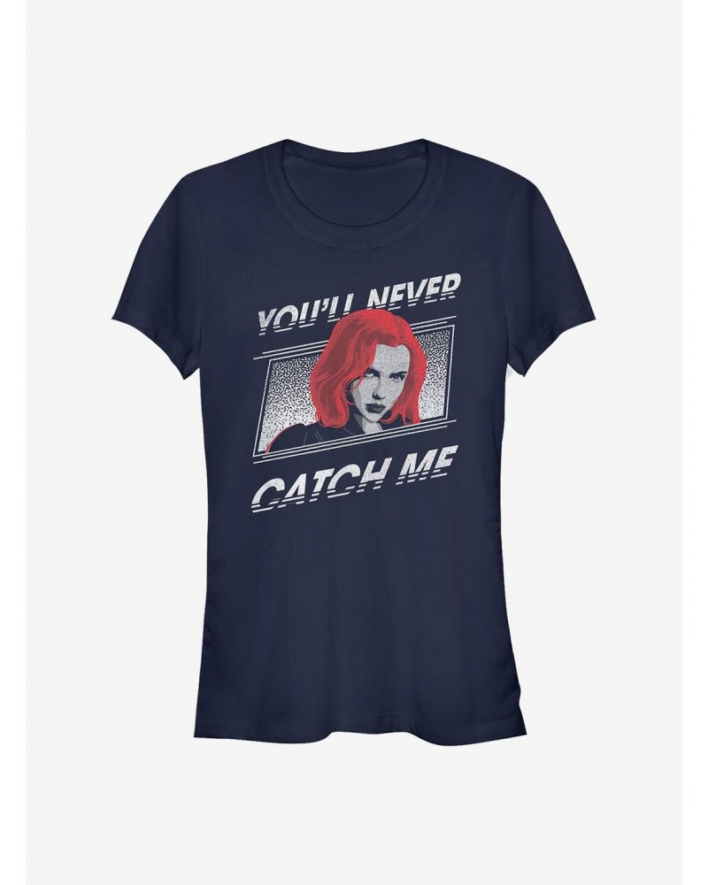 Marvel Black Widow Never Catch Me Girls T-Shirt $7.17 T-Shirts