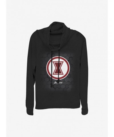 Marvel Black Widow Hex Cowlneck Long-Sleeve Girls Top $12.57 Tops