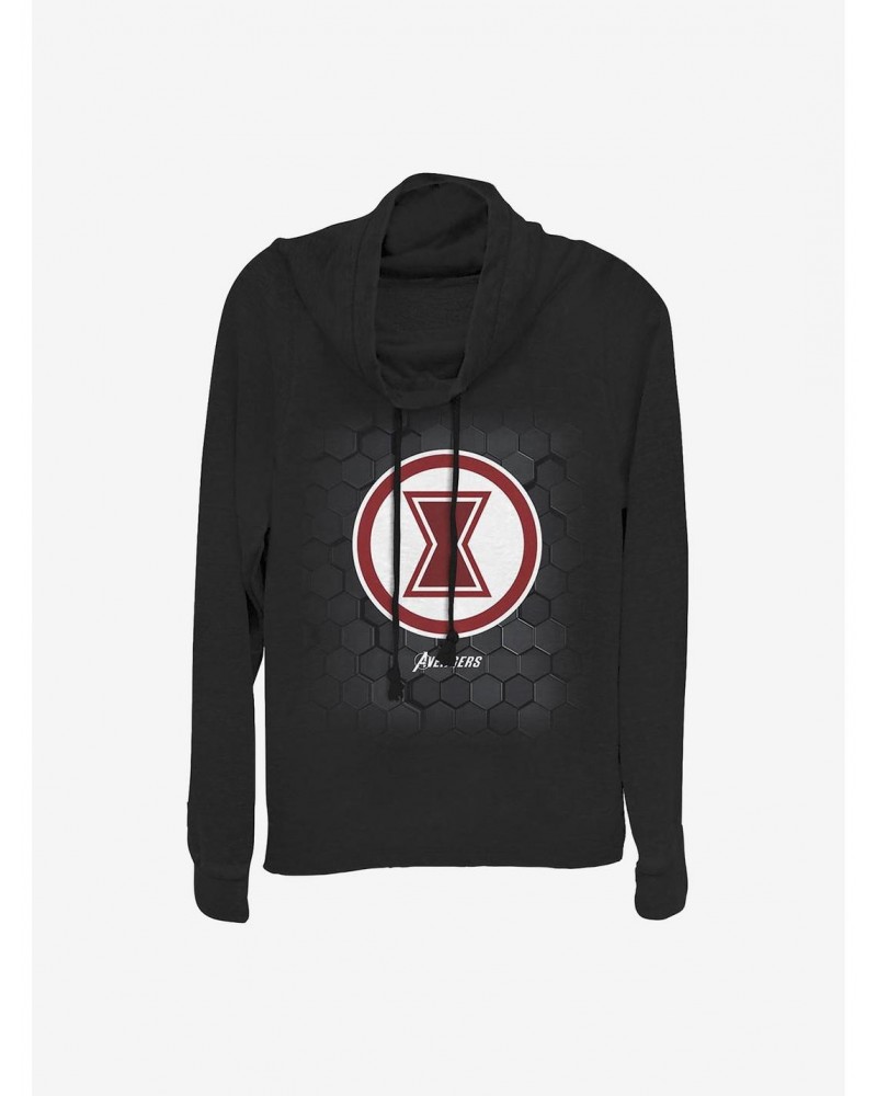 Marvel Black Widow Hex Cowlneck Long-Sleeve Girls Top $12.57 Tops