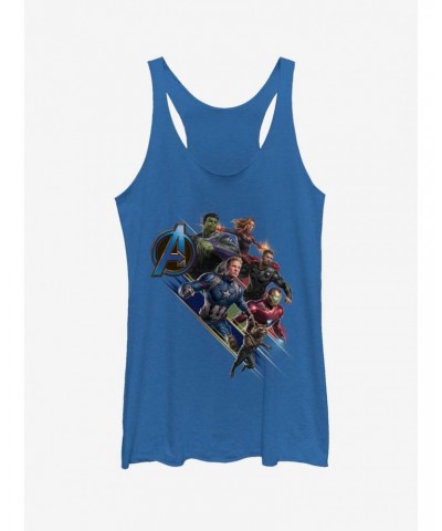 Marvel Avengers: Endgame Angled Shot Girls Royal Blue Heathered Tank Top $6.22 Tops