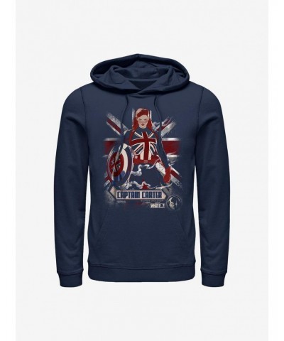 Marvel What If...? Captain Carter Flag Hoodie $11.49 Hoodies