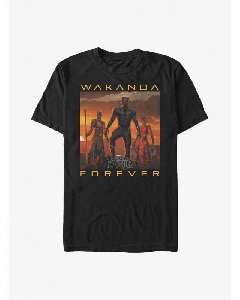 Marvel Black Panther Wakanda Forever T'Challa, Okoye, and Nakia Poster Big & Tall T-Shirt $7.18 T-Shirts