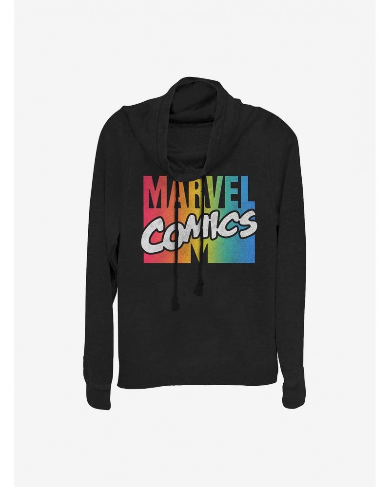 Marvel Avengers Marvel Comics Spectrum Logo Cowlneck Long-Sleeve Girls Top $17.24 Tops