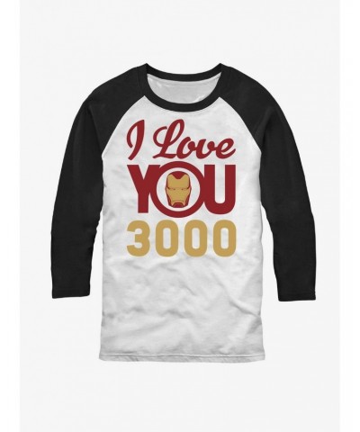 Marvel Avengers Iron Man I Love You 3000 Raglan T-Shirt $12.14 T-Shirts