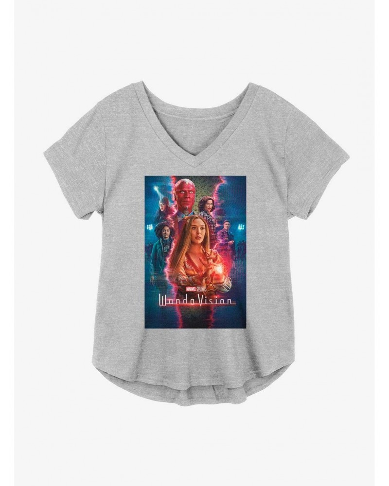 Marvel WandaVision TV Magic Poster Girls Plus Size T-Shirt $10.17 T-Shirts