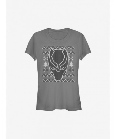 Marvel Black Panther Christmas Pattern Girls T-Shirt $9.16 T-Shirts