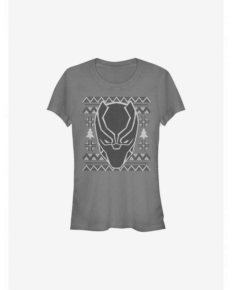 Marvel Black Panther Christmas Pattern Girls T-Shirt $9.16 T-Shirts