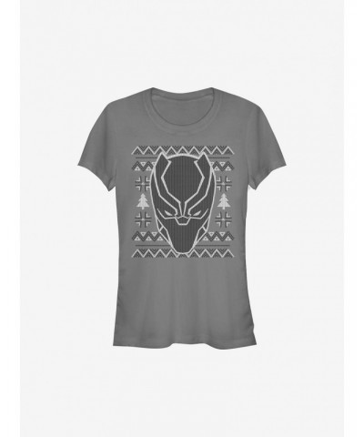 Marvel Black Panther Christmas Pattern Girls T-Shirt $9.16 T-Shirts