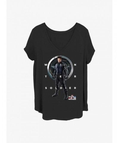 Marvel The Falcon and the Winter Soldier Grid Text Girls T-Shirt Plus Size $9.48 T-Shirts