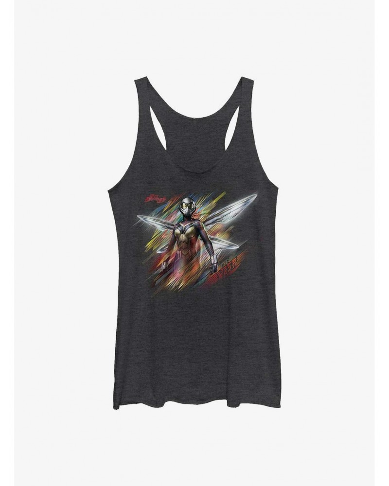 Marvel Ant-Man Wasp Stripes Girls Raw Edge Tank $6.84 Tanks