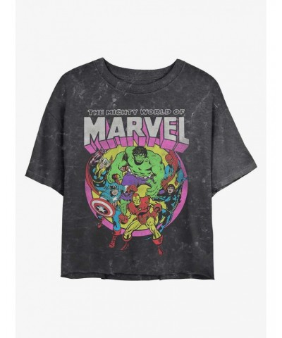 Marvel Group Mineral Wash Crop Girls T-Shirt $11.33 T-Shirts